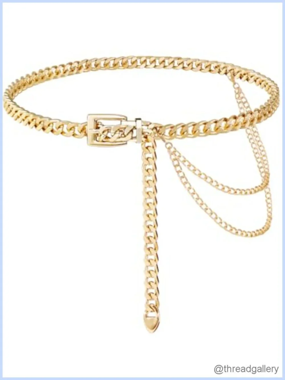 FIORETTO Metal Waist Chain Belt for Women Adjustable Layered Chain Belt for